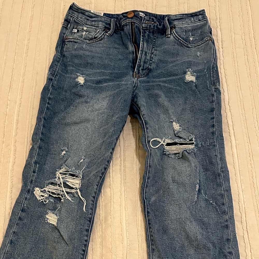 Dear John Straight Leg Ripped Jeans